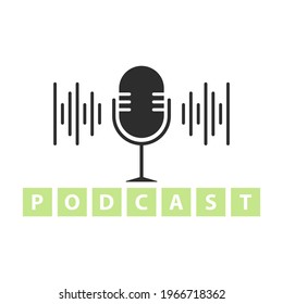    Microphone icon. Podcast icon
  Vector Illustration