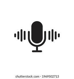 Icono de micrófono, icono de podcast, Icono de vector de voz, icono de grabación, Ilustración vectorial.