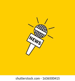 Microphone icon, pr or news symbol, public relations icon, news vector sign