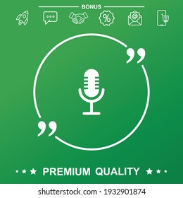 Microphone icon. With quote symbol