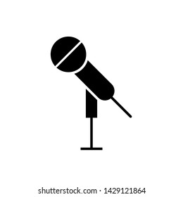 Microphone Icon. Record, Sound, Voice or Podcast Illustration As A Simple Vector Sign & Trendy Symbol for Design and Websites, Presentation or Mobile Application. 