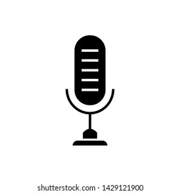 Microphone Icon. Record, Sound, Voice or Podcast Illustration As A Simple Vector Sign & Trendy Symbol for Design and Websites, Presentation or Mobile Application. 