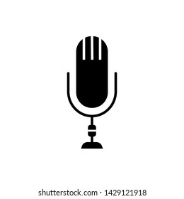 Microphone Icon. Record, Sound, Voice or Podcast Illustration As A Simple Vector Sign & Trendy Symbol for Design and Websites, Presentation or Mobile Application. 