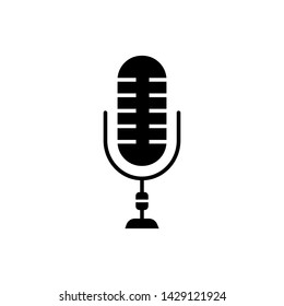 Microphone Icon. Record, Sound, Voice or Podcast Illustration As A Simple Vector Sign & Trendy Symbol for Design and Websites, Presentation or Mobile Application. 