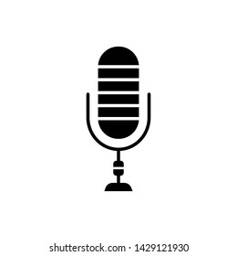 Microphone Icon. Record, Sound, Voice or Podcast Illustration As A Simple Vector Sign & Trendy Symbol for Design and Websites, Presentation or Mobile Application. 