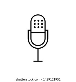 Microphone Icon. Record, Sound, Voice or Podcast Illustration As A Simple Vector Sign & Trendy Symbol for Design and Websites, Presentation or Mobile Application. 