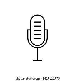 Microphone Icon. Record, Sound, Voice or Podcast Illustration As A Simple Vector Sign & Trendy Symbol for Design and Websites, Presentation or Mobile Application. 