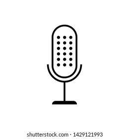 Microphone Icon. Record, Sound, Voice or Podcast Illustration As A Simple Vector Sign & Trendy Symbol for Design and Websites, Presentation or Mobile Application. 