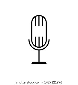 Microphone Icon. Record, Sound, Voice or Podcast Illustration As A Simple Vector Sign & Trendy Symbol for Design and Websites, Presentation or Mobile Application. 