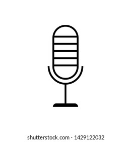 Microphone Icon. Record, Sound, Voice or Podcast Illustration As A Simple Vector Sign & Trendy Symbol for Design and Websites, Presentation or Mobile Application. 