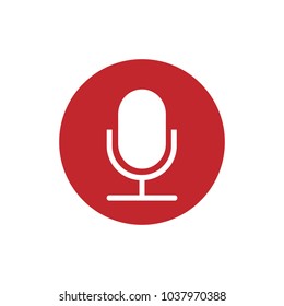 Microphone icon, recorder sign. Flat design. Vector illustration.