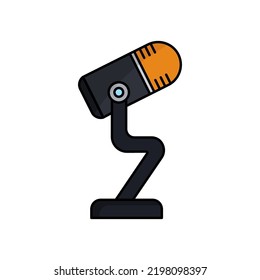 Microphone icon. Icon related to electronic, technology. Lineal color icon style, colored. Simple design editable