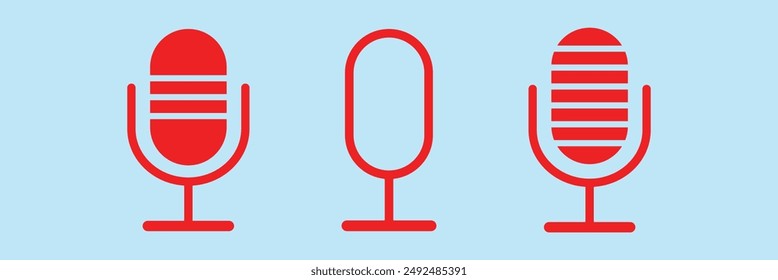 Microphone icon. related to Podcast symbol. line style. simple design editable. simple illustration. Microphone icon set.