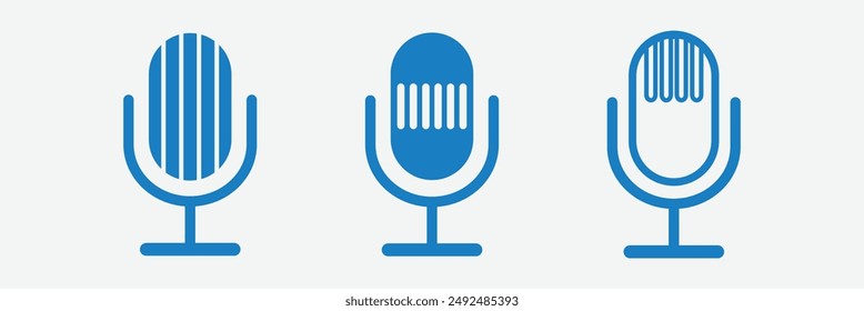 Microphone icon. related to Podcast symbol. line style. simple design editable. simple illustration. Microphone icon set.