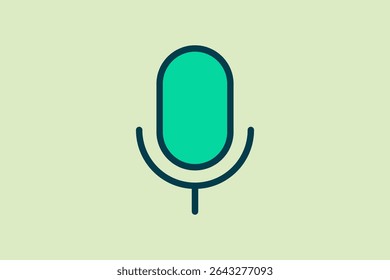 Microphone icon. icon related to UI elements. suitable for web site, app, user interfaces,element, printable etc. flat line icon style. simple vector design editable