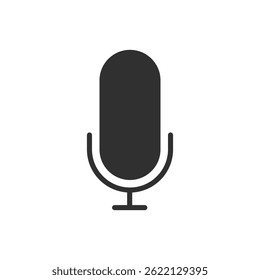 Ícone de microfone que representa gravação de áudio, fala ou podcasting.