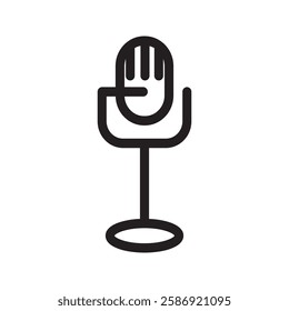 Microphone icon representing live events, vocal training, and stage confidence. Suitable for entertainment and sound-related applications