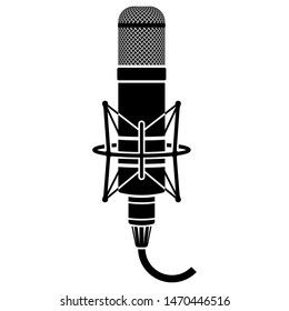 Icono de micrófono. Icono de micrófono retro vintage. Ilustración vectorial.