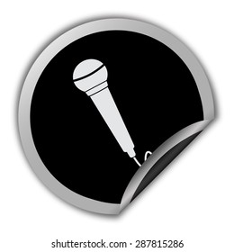 microphone icon - round vector sticker