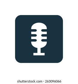 microphone icon Rounded squares button, on white background 