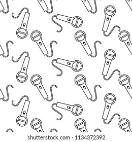 Microphone Icon Seamless Pattern Vector Art Illustration