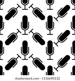 Microphone Icon Seamless Pattern Vector Art Illustration