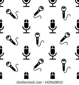 Icono de micrófono Ilustración de arte de vectores de patrones sin inconvenientes