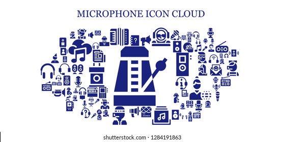  microphone icon set. 93 filled microphone icons. Simple modern icons about  - Metronome, Contacts, Call center, Accordion, Loudspeaker, DJ, Music, Music album, Communication