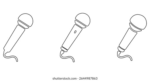 Ícone do microfone Definido para áudio e podcasting- microfone, microfone, microfone, ícone do microfone, ícone do microfone, ícone do microfone.