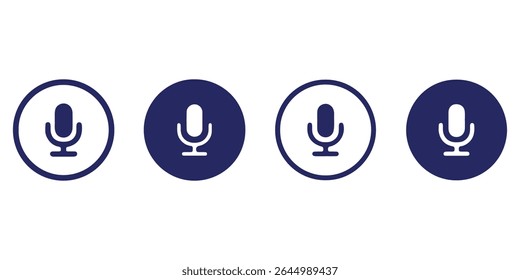 Ícone do microfone Definido para áudio e podcasting- microfone, microfone, microfone, ícone do microfone, ícone do microfone, ícone do microfone.