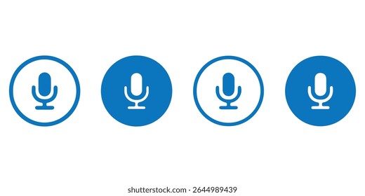 Ícone do microfone Definido para áudio e podcasting- microfone, microfone, microfone, ícone do microfone, ícone do microfone, ícone do microfone.