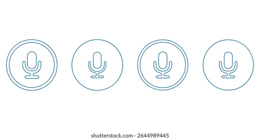 Ícone do microfone Definido para áudio e podcasting- microfone, microfone, microfone, ícone do microfone, ícone do microfone, ícone do microfone.