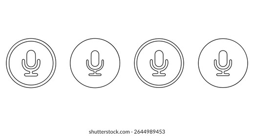 Ícone do microfone Definido para áudio e podcasting- microfone, microfone, microfone, ícone do microfone, ícone do microfone, ícone do microfone.