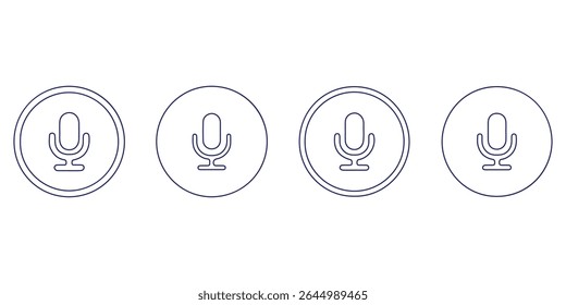 Ícone do microfone Definido para áudio e podcasting- microfone, microfone, microfone, ícone do microfone, ícone do microfone, ícone do microfone.
