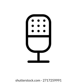 Mikrofonsymbolsatz für Audio-, Aufnahme-, Podcasting-, Rundfunk-, Musik- und Sprachanwendungen, moderne Liniensymbole für Web-, App- und UI-Design
