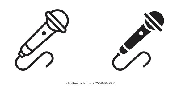 Microphone Icon set in black color for ui designs