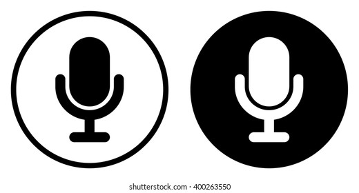 Microphone Icon set in circle . Vector illustration