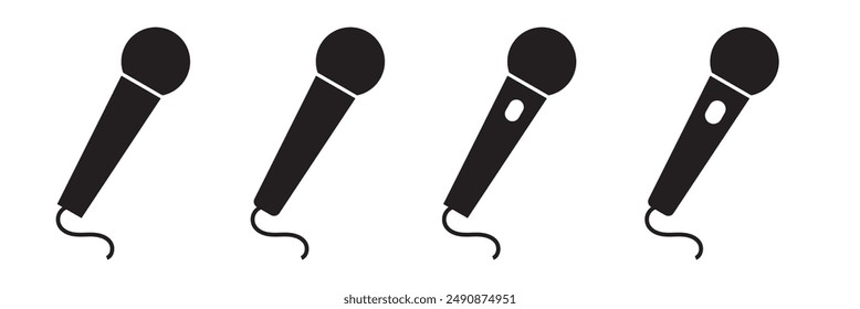 Microphone icon set. Different microphone collection. vector illustration.