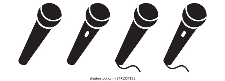 Microphone icon set. Different microphone collection. Vector illustration. eps 10