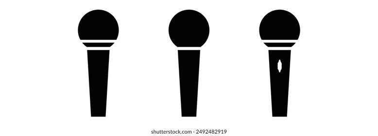 Microphone icon set. Different microphone collection. Microphone.
