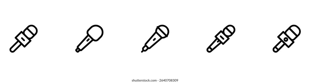 Microphone icon set. Different microphone collection. Vector Illustration.