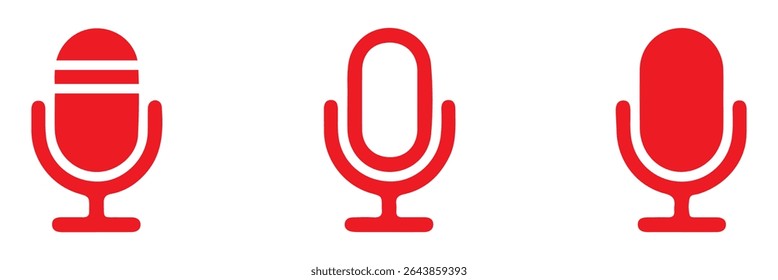 Conjunto de iconos de micrófono. Diferente colección de micrófono. Vector