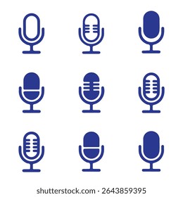 Conjunto de iconos de micrófono. Diferente colección de micrófono. Vector