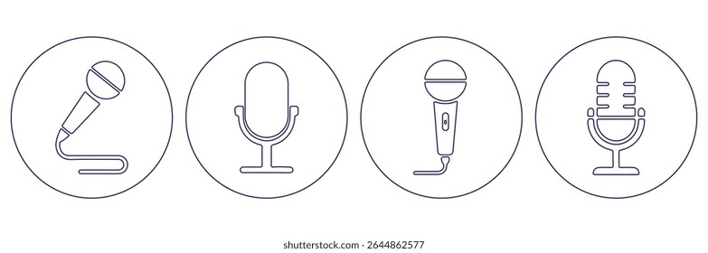 Microphone icon set. Different microphone collection. white background. Design EPS 10 