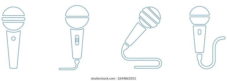 Microphone icon set. Different microphone collection. podcast icon vector. Voice vector icon, Record. EPS 10