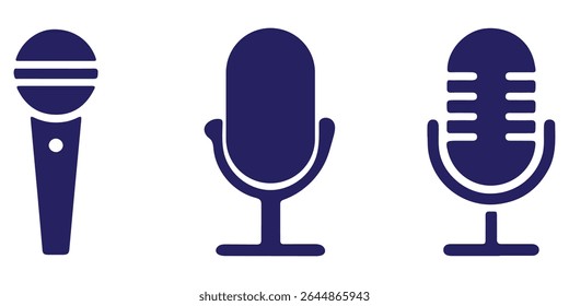 Conjunto de iconos de micrófono. Diferente colección de micrófono. Icono de micrófono variante. Diseño EPS 10