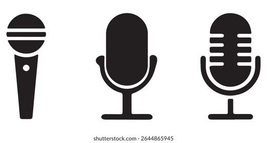 Microphone icon set. Different microphone collection. variant microphone icon. Design EPS 10