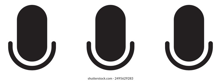 Microphone icon set. Different microphone design eps 10