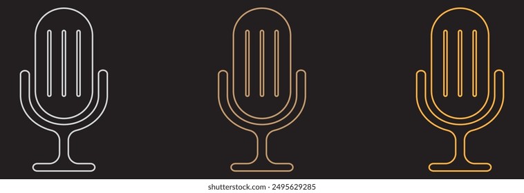 Microphone icon set. Different microphone design eps 10