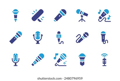 Microphone icon set. Duotone color. Vector illustration. Containing microphone, micro, mi, karaoke, mic.